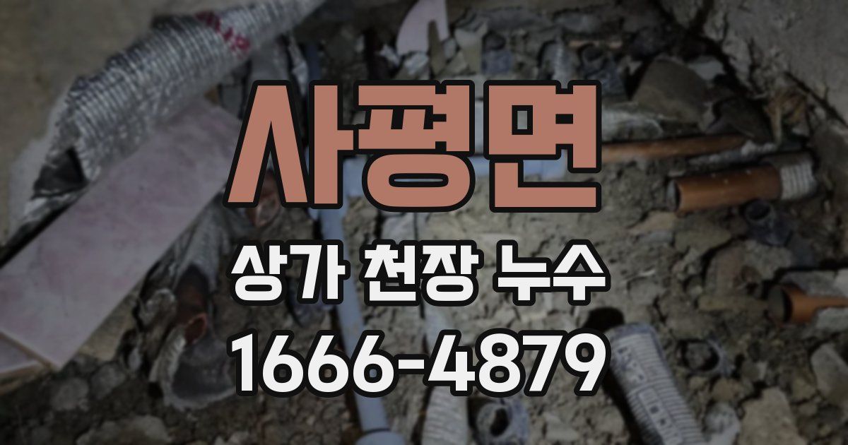 사평면 상가 천장 누수