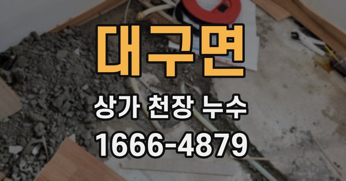 대구면 상가 천장 누수