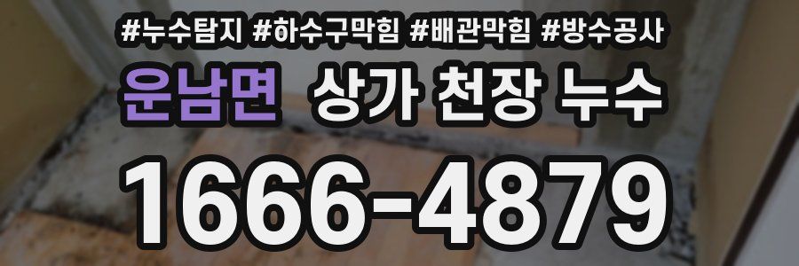운남면 상가 천장 누수