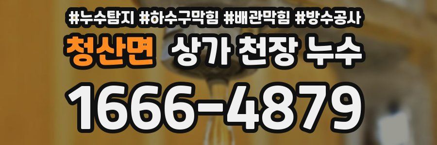청산면 상가 천장 누수