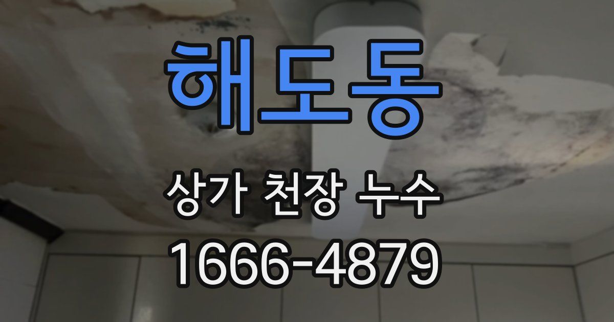 해도동 상가 천장 누수