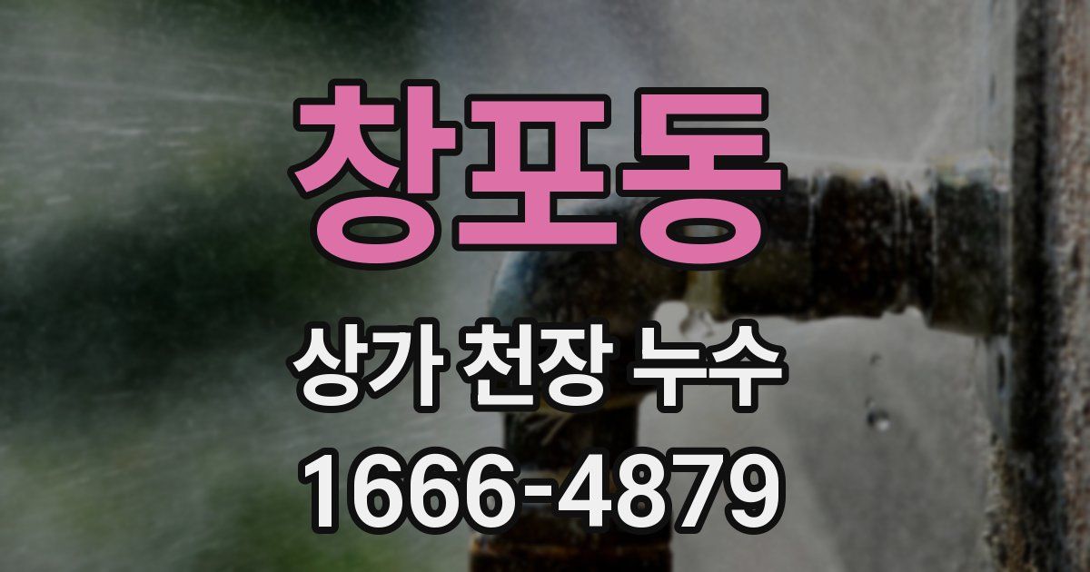 창포동 상가 천장 누수
