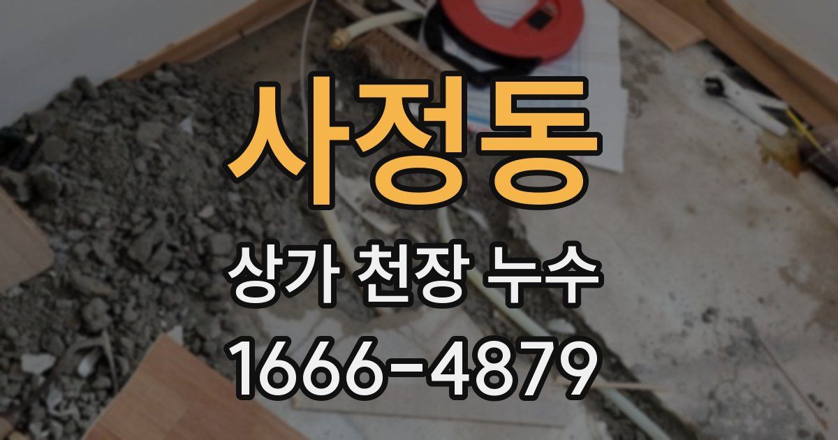 사정동 상가 천장 누수
