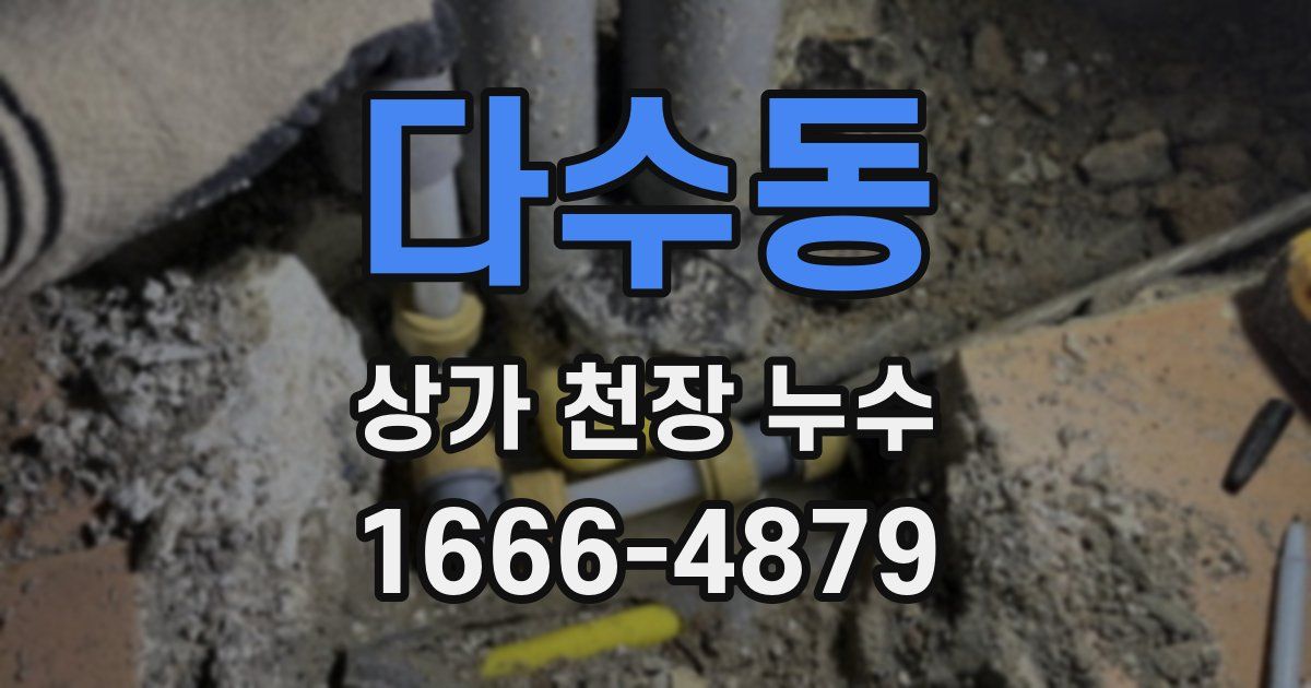 다수동 상가 천장 누수