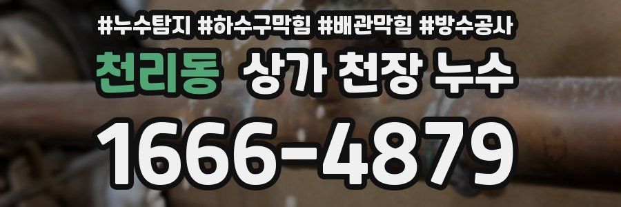 천리동 상가 천장 누수