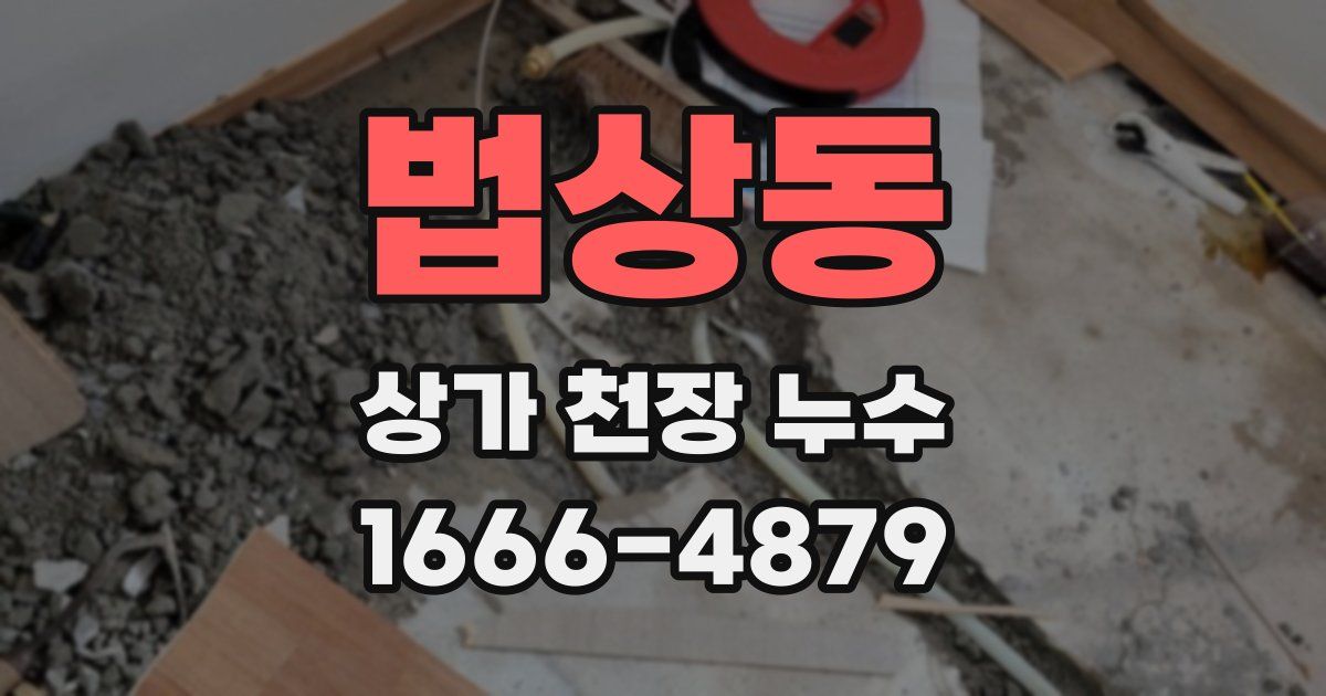 법상동 상가 천장 누수
