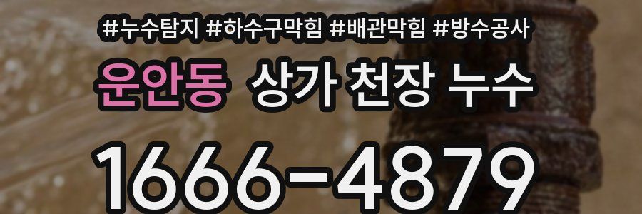 운안동 상가 천장 누수