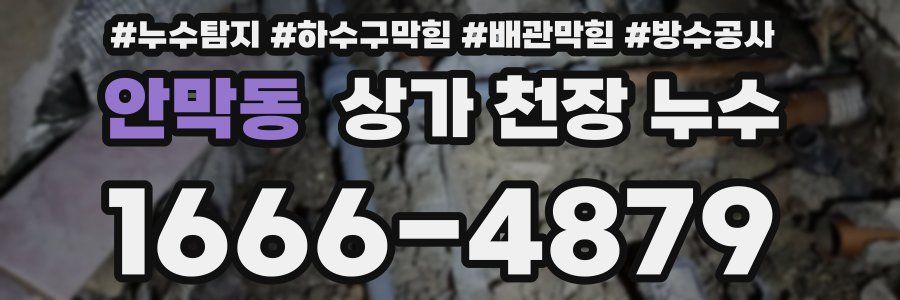 안막동 상가 천장 누수