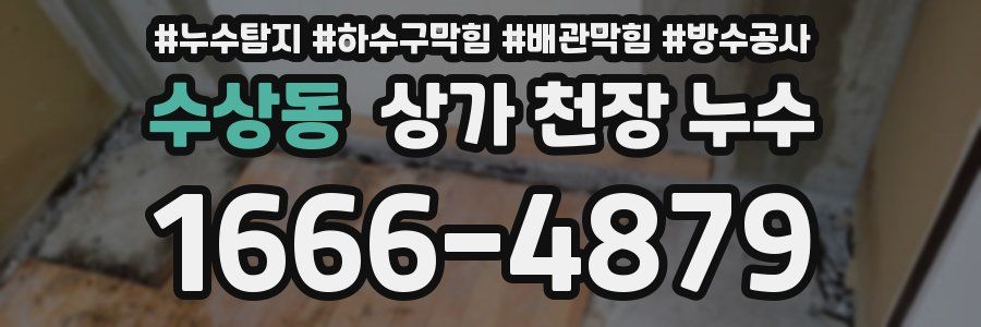수상동 상가 천장 누수