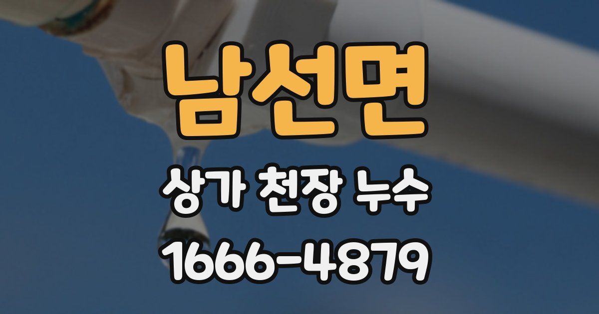남선면 상가 천장 누수