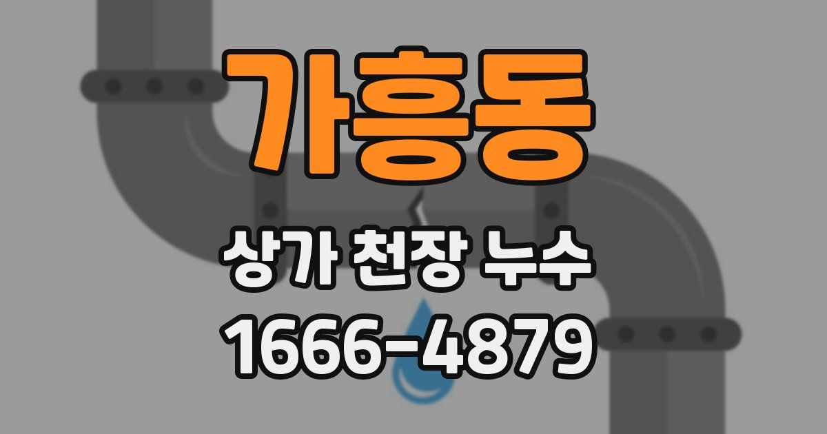 가흥동 상가 천장 누수
