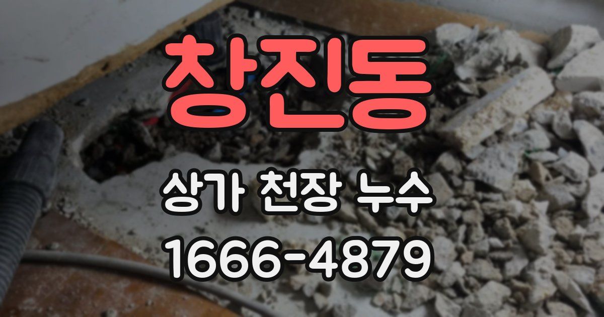 창진동 상가 천장 누수