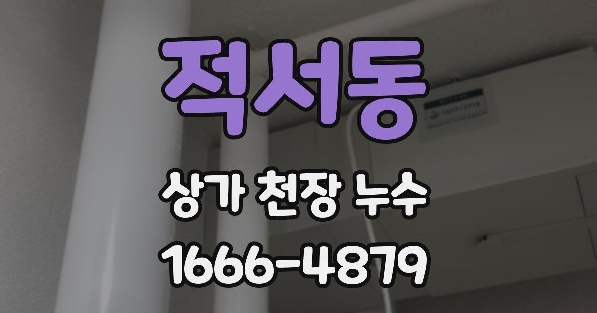 적서동 상가 천장 누수