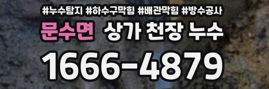 문수면 상가 천장 누수