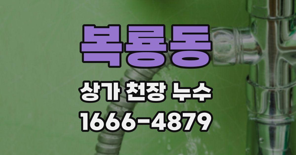 복룡동 상가 천장 누수