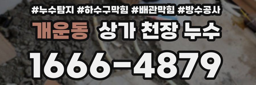 개운동 상가 천장 누수