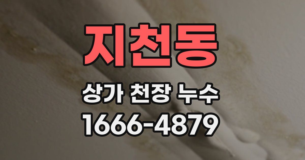 지천동 상가 천장 누수