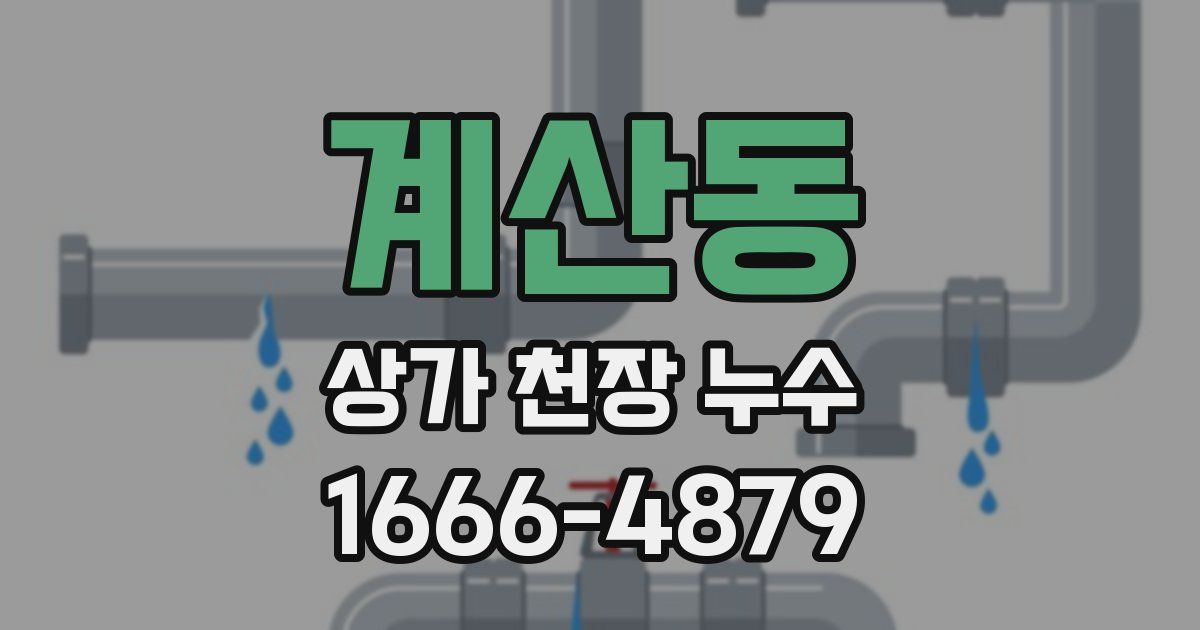 계산동 상가 천장 누수