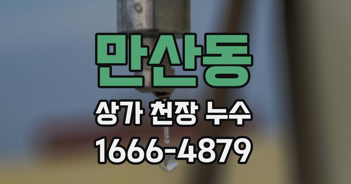 만산동 상가 천장 누수