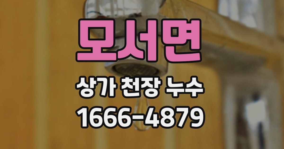 모서면 상가 천장 누수