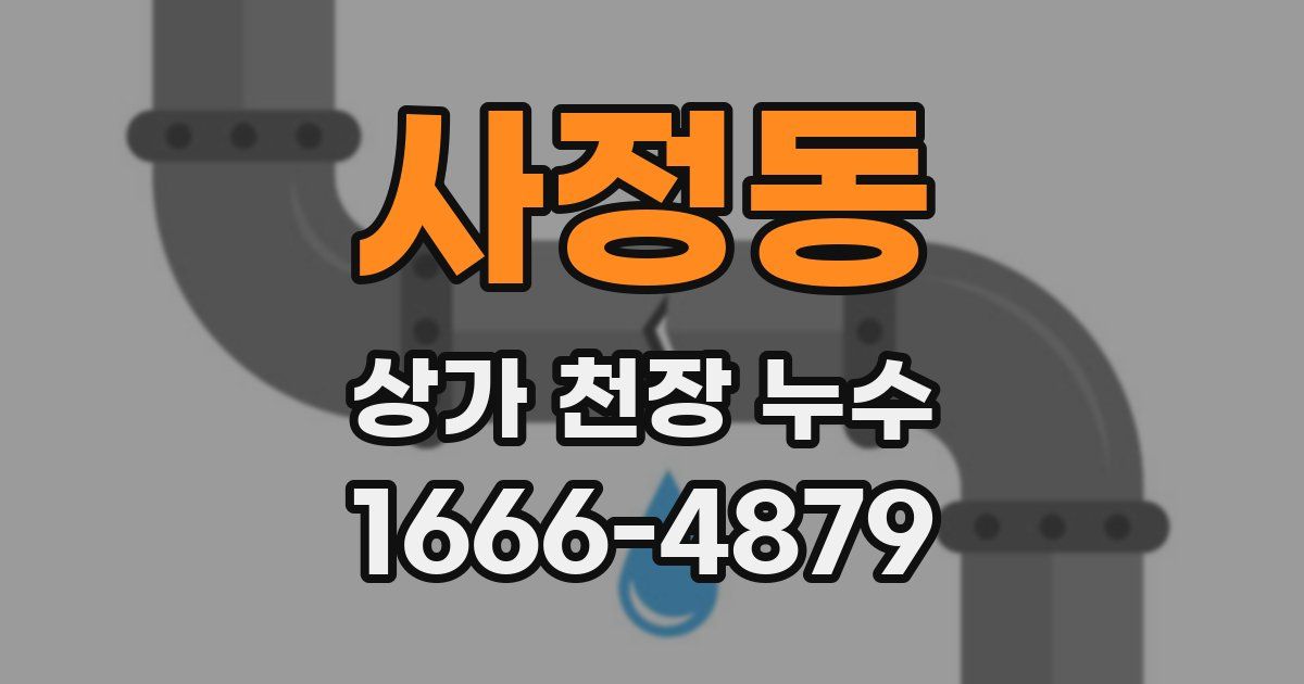 사정동 상가 천장 누수