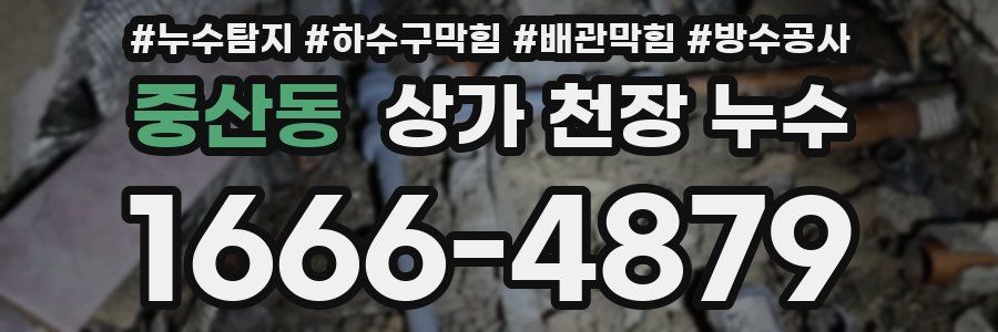 중산동 상가 천장 누수