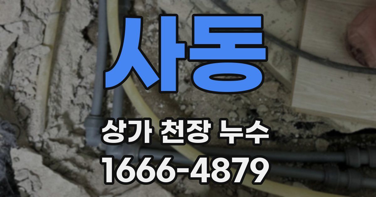 사동 상가 천장 누수