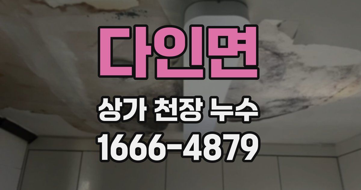 다인면 상가 천장 누수