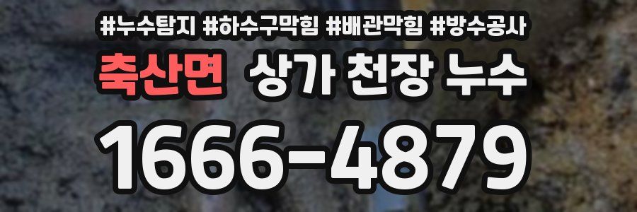 축산면 상가 천장 누수