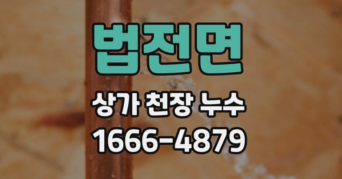 법전면 상가 천장 누수