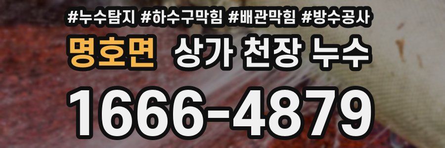 명호면 상가 천장 누수