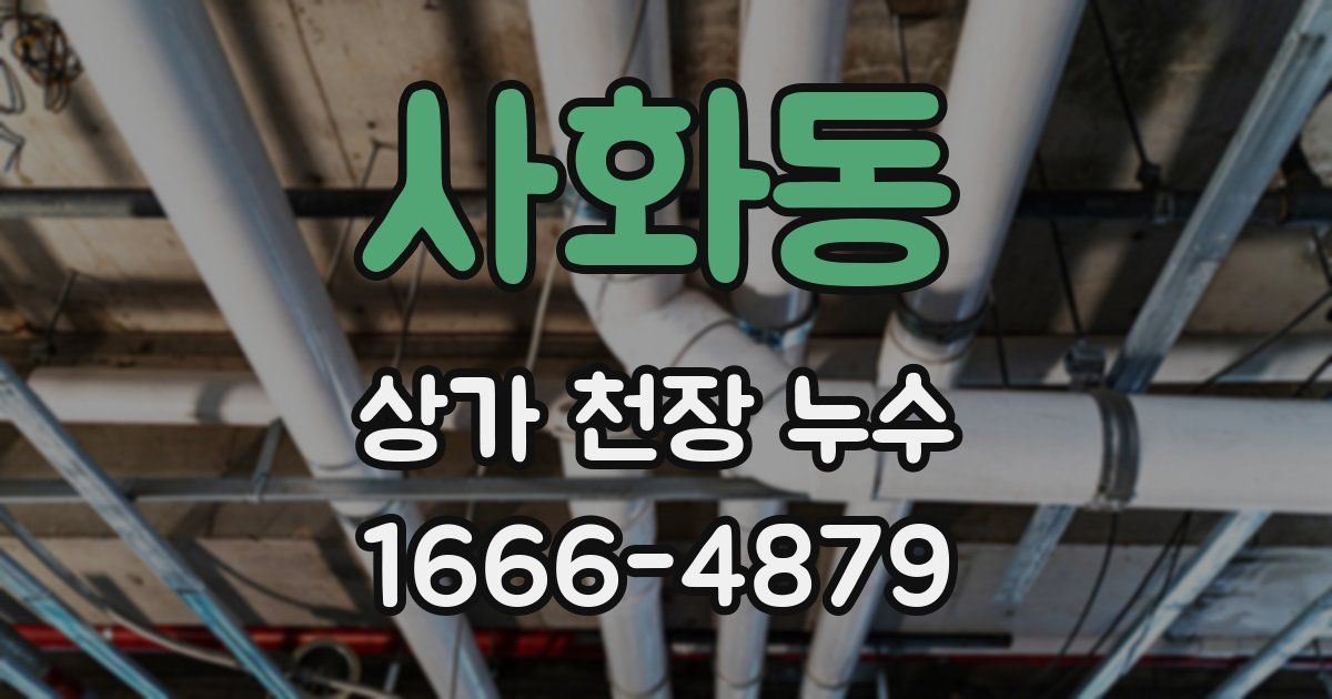 사화동 상가 천장 누수