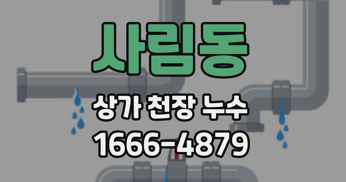사림동 상가 천장 누수