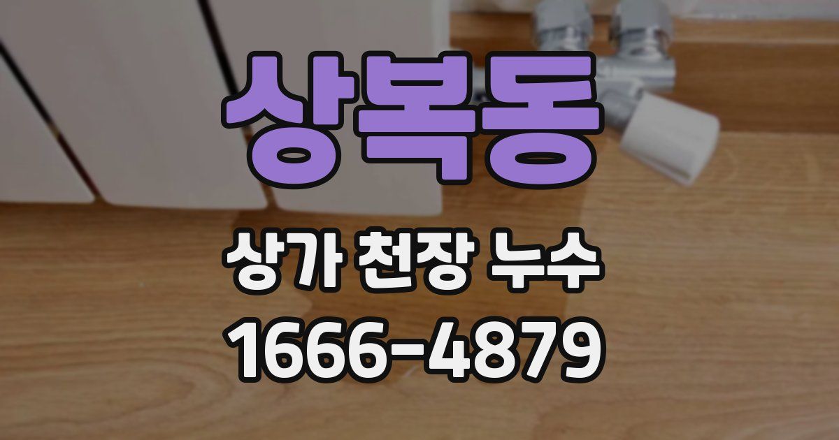 상복동 상가 천장 누수