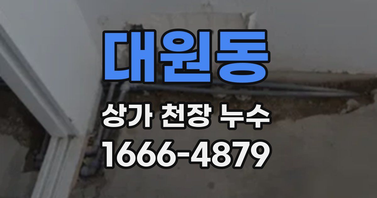 대원동 상가 천장 누수