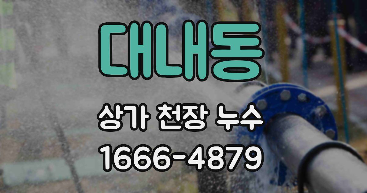 대내동 상가 천장 누수