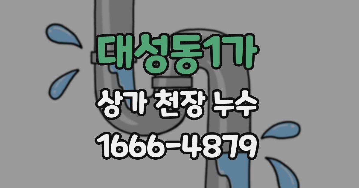 대성동1가 상가 천장 누수