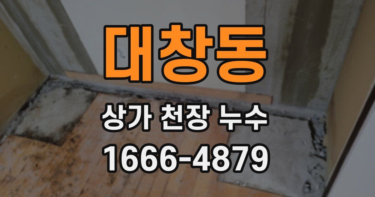 대창동 상가 천장 누수