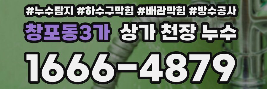 창포동3가 상가 천장 누수