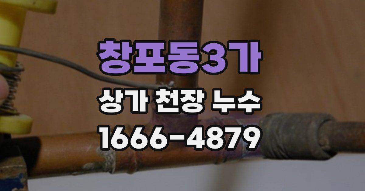 창포동3가 상가 천장 누수