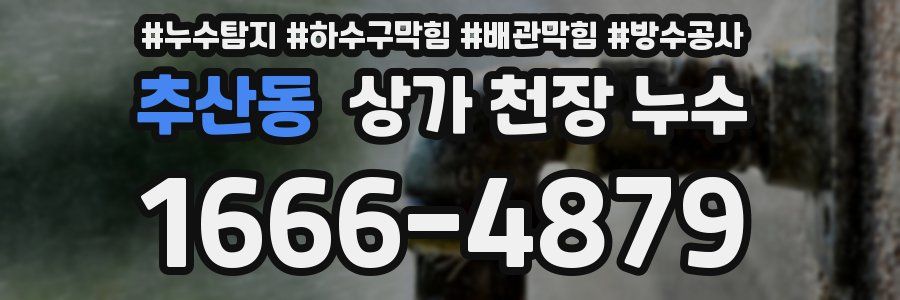 추산동 상가 천장 누수