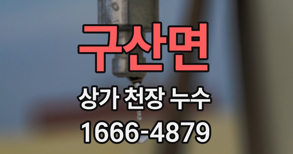 구산면 상가 천장 누수