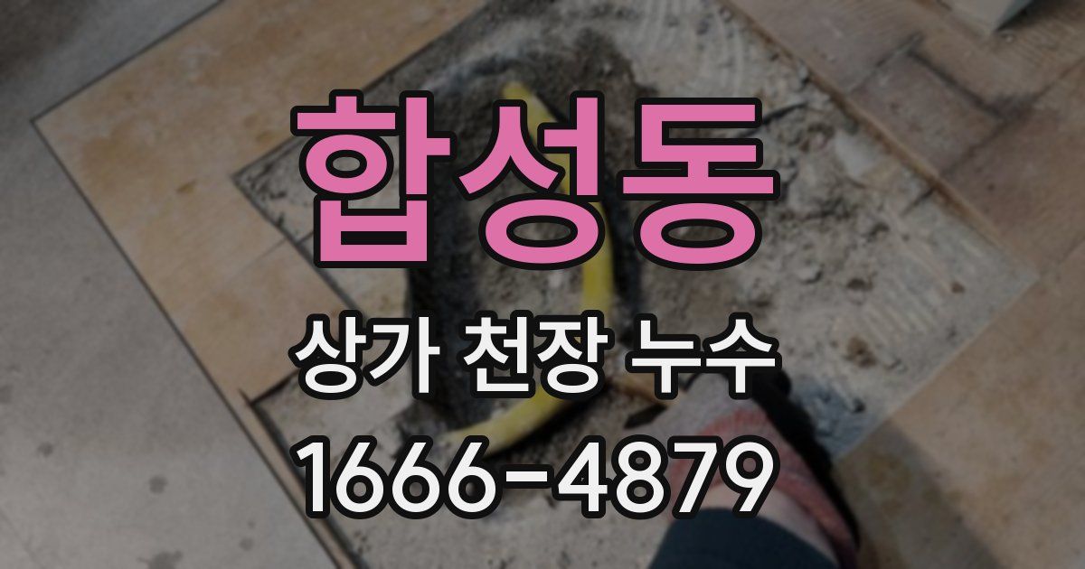 합성동 상가 천장 누수