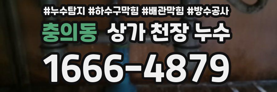 충의동 상가 천장 누수