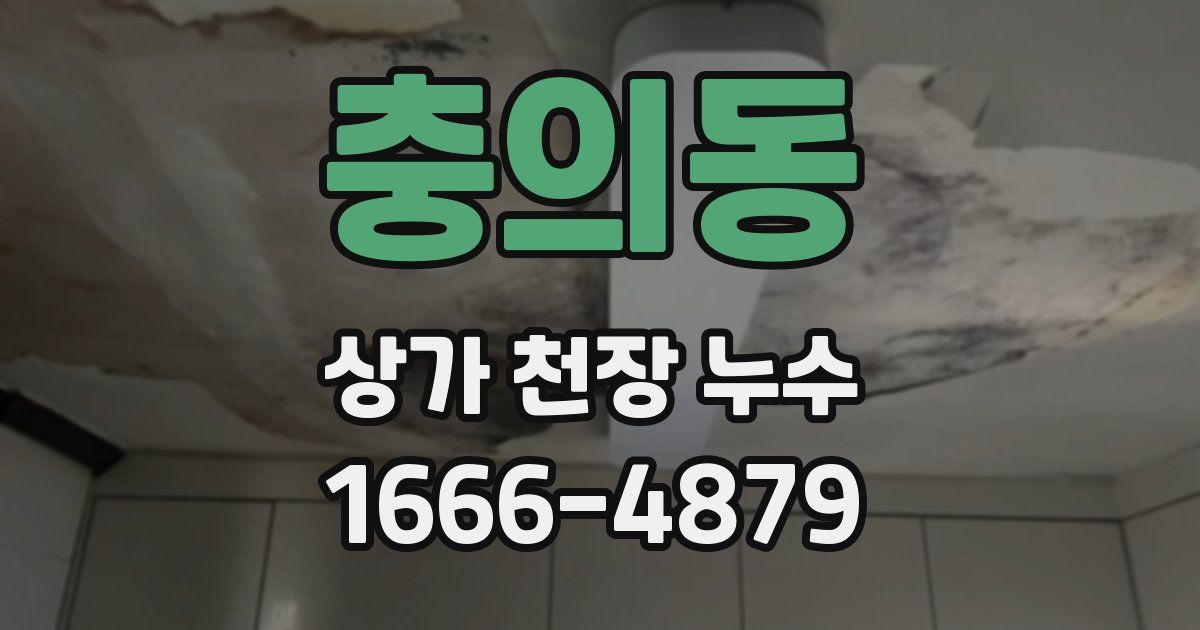 충의동 상가 천장 누수