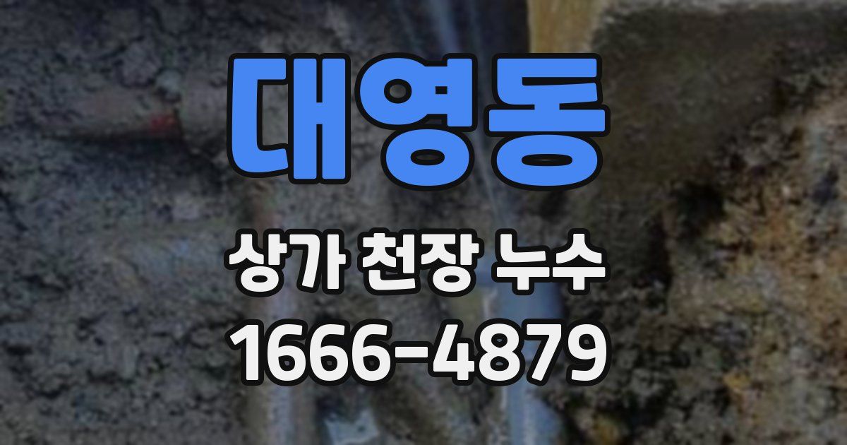 대영동 상가 천장 누수