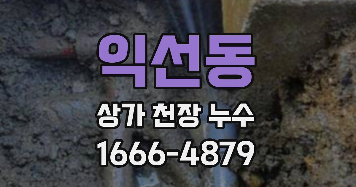익선동 상가 천장 누수