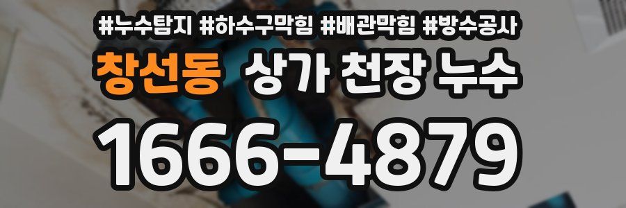 창선동 상가 천장 누수