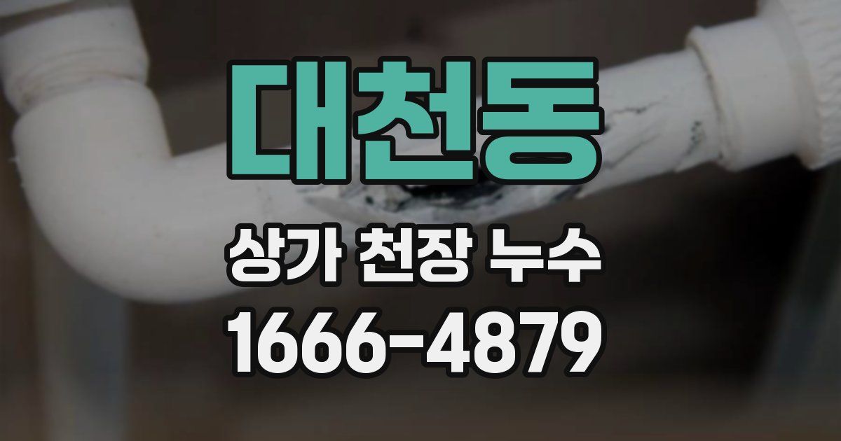 대천동 상가 천장 누수
