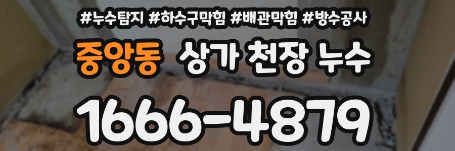 중앙동 상가 천장 누수
